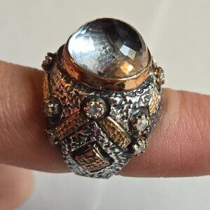 BORA Large Stone, Turkish Handmade , Ottoman Style Ring, 925 Sterling Silver